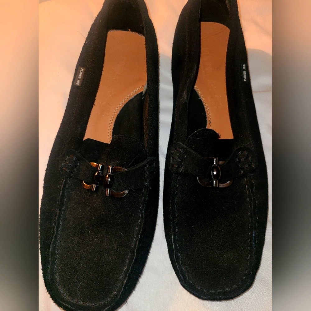 J Pliner Loafers Suede Black 8.5 m